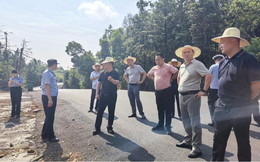 渌口区区委常委、政法委书记调研S330淦田至古岳峰公路二期项目建设工作